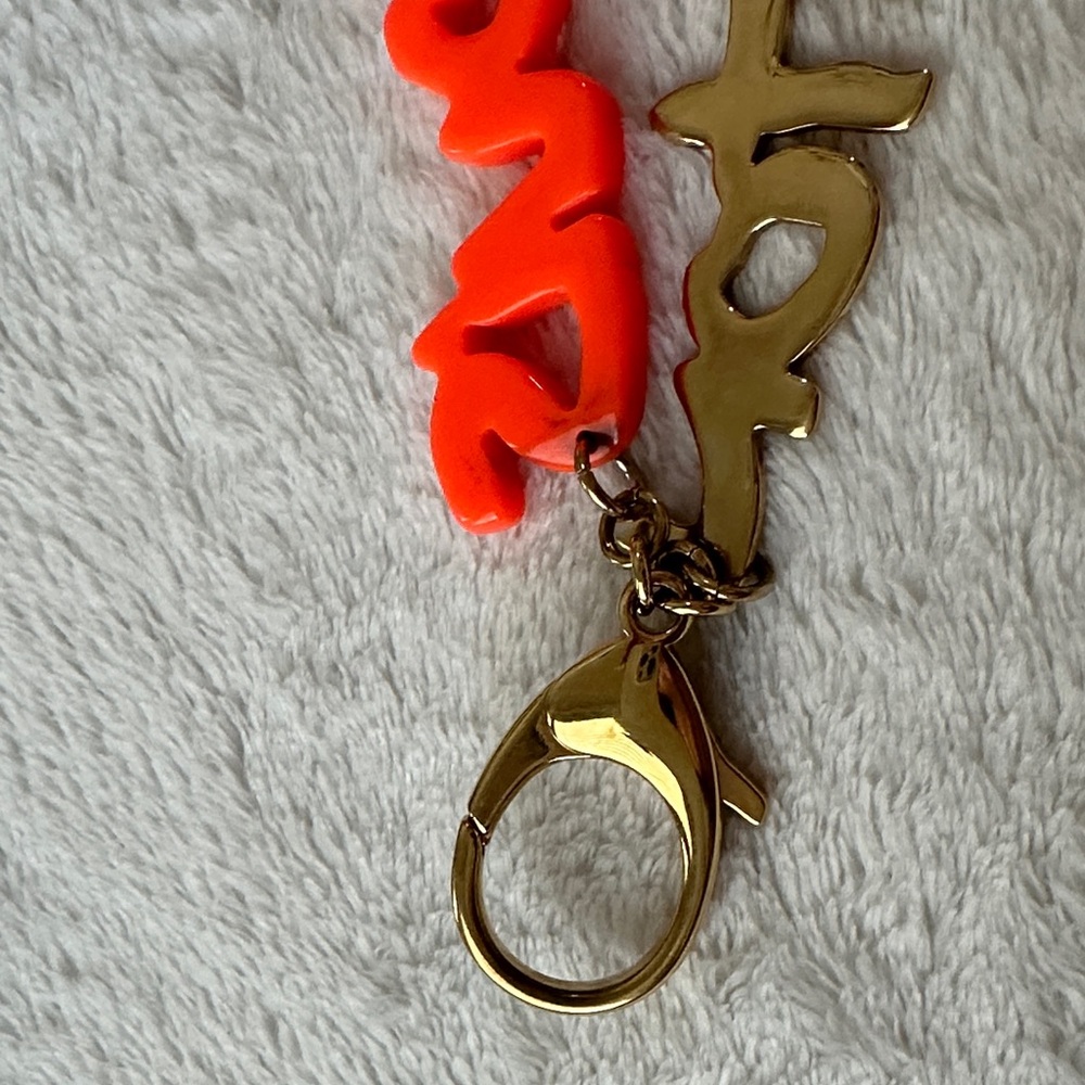 Louis Vuitton Bijou Graffiti Keychain Charm in Neon Orange and Gold - Picture 7 of 8